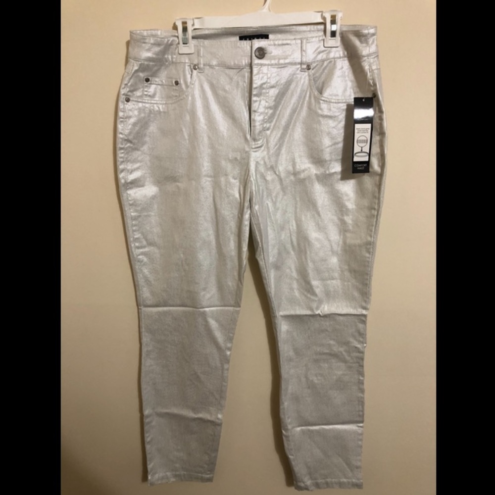 Tribal silver and white pinstripe pant size 14